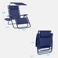 thumbnail image 2 of Best Choice Products 30" Extra Wide Folding Zero Gravity Patio Lounge Chair w/Canopy Shade - Navy, 2 of 9