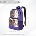 thumbnail image 7 of ZIATUBLES Clear Backpack 17 Inch, Heavy Duty Fabric & PVC Transparent Bookbag with violet Bow Girl Star Heart Print, Large Capacity See Through Backpack for Women Men School, 7 of 7