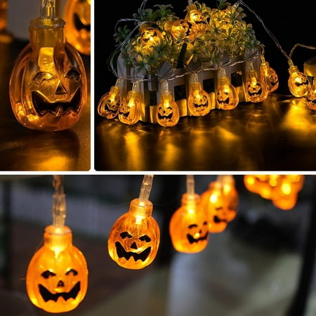 Pumpkin String Lights 6 5ft 20leds Jack O Lantern Funny Face Led Pumpkin String Lights 6 5ft 20leds Jack O Lantern Funny Face Led Battery Ed For Holiday Decorations Warm Whit