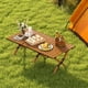 thumbnail image 2 of Costway Mesa de camping plegable de aluminio, mesa de picnic enrollable ligera con diseño de madera, mesa de playa portátil de altura baja con bolsa de transporte para camping, picnic, barbacoa, 2 of 5