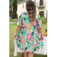 thumbnail image 3 of FOLUNSI Plus Size Floral Puff-Sleeve Dress – Trendy, Flirty Fit!, 3 of 8