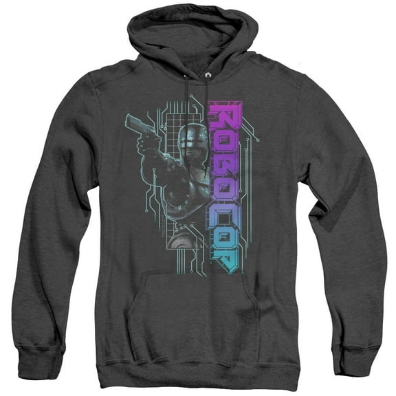 Robocop Robo Neon Adult Heather Hoodie Sweatshirt Black