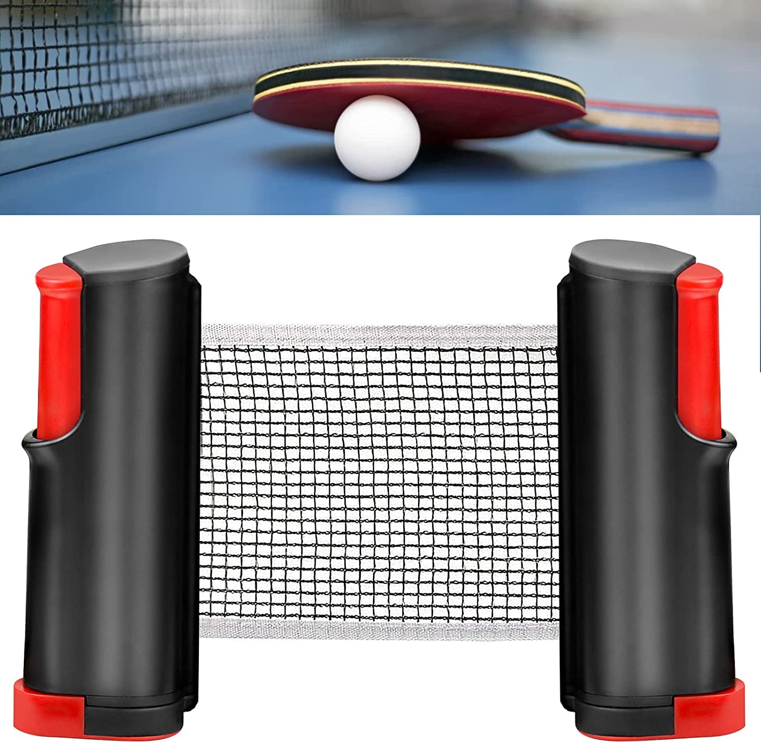 Ping Pong Net - Retractable Table Tennis Nets; Adjustable Any Table