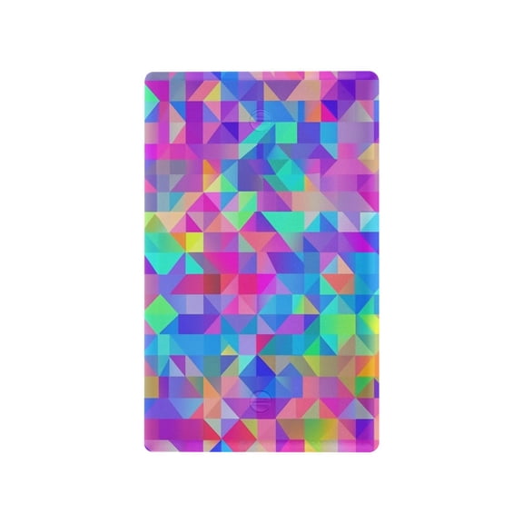 Yayeee Blank Wall Plate Cover 1-Gang 4.5"x2.7" Home Unused Decorative Outlet, Vibrant Geometric Pattern