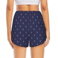 thumbnail image 4 of Vsdgher Anchors Heart Blue Print Women's Running Double Layer Shorts High Waisted with Pockets Elastic Yoga Workout Athletic Gym Sports, 4 of 8