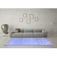 thumbnail image 3 of Ahgly Company Machine Washable Indoor Square Abstract Blue Modern Area Rugs, 5' Square, 3 of 4