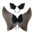 thumbnail image 3 of Diadema de alas de Ángel con plumas, disfraz de princesa para adultos y niños, decoración infantil, disfraz de Ángel para fotografía, juegos de rol Oro Yinane Ala del ángel, 3 of 8