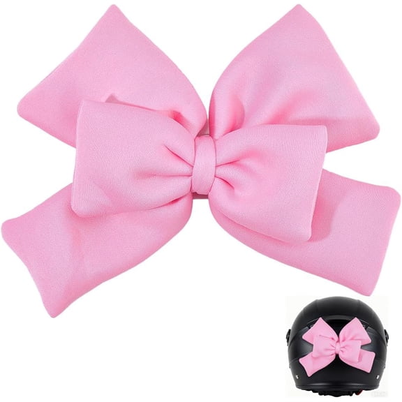 Pink Motorcycle Helmet Large Bowknot Soft Cloth Coquette Aesthetic Motorbike Decorative Removable Patches Ornaments for Motorcycle Pink