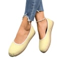 thumbnail image 5 of Yungyresw Flat Shoes For Women Plaid Pattern Comfortable Round Toe Slip On Shoes Everyday Work Fashion Casual Dress Shoes Yellow 36, 5 of 7