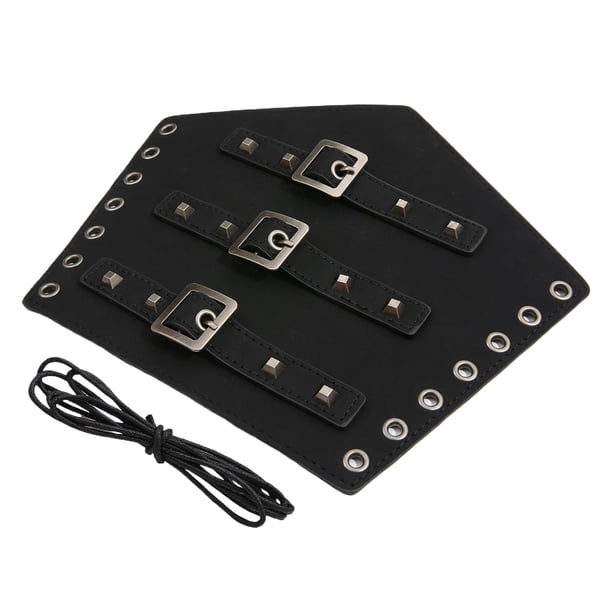 Guardurnaity Protección ligera del brazo para deportes al aire libre para la protección de cuero para hombre de la mano del protector de muñeca Accesorios de disfraces Hebilla cuadrada negra