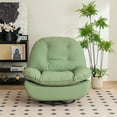thumbnail image 5 of Leather Power Swivel Glider Lounge Chair with USB Port and Bluetooth, Modern Upholstered Single Sofa Chair with Different Model and Phone Holder, Multifunctional Armless Sleeper Recliner Chair, Green, 5 of 9