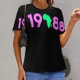 thumbnail image 6 of 198 Africa Neon Women's Short Sleeve T-Shirt Crew Neck Casual Summer Trendy Loose Fit Tops, 6 of 6
