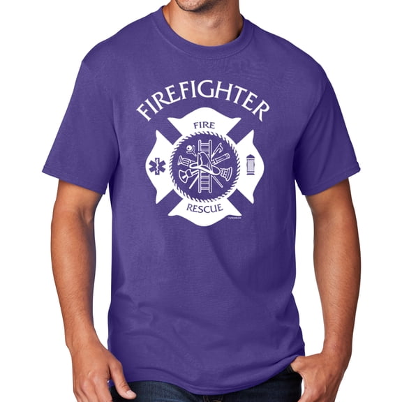 Men's Firefighter T-shirt, XL Purple - TALL