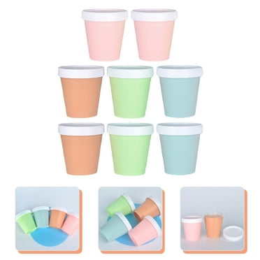 OUNONA Ice Cream Cups with Lids for Storage Made of PP Assorted Color 200ml