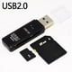 thumbnail image 2 of Lector Tarjetas USB 2.0 2 en 1 Lector Tarjetas Memoria USB A SD TF para PC Portátil (negro), 2 of 8