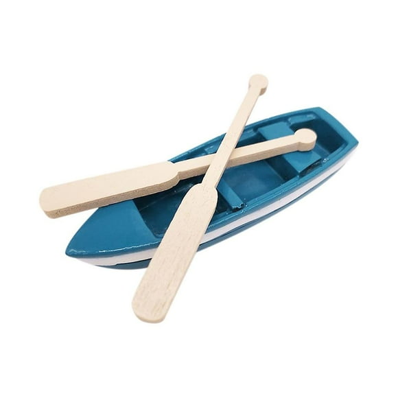 Exquisite Blue Mini Boat Miniature For 1/12 Dollhouse Living Room Decoration