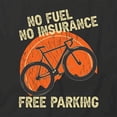 thumbnail image 2 of No Insurance Free Parking T-Shirt | Cool Cycling Black Tee Gift, 2 of 5