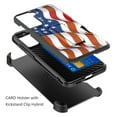 thumbnail image 3 of DALUX Card Holster Kickstand Hybrid Phone Case Cover Compatible with Samsung Galaxy S22 (2022) 6.1 inch - New Waving US Flag, 3 of 3