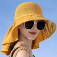 thumbnail image 6 of PBAZIH Women's Summer Sun Hat, Outdoor Neck Protection Visor, Wide Brim Fishing Hiking Cap, Lightweight Breathable Sunscreen Shawl for Daily Use, Fashionable UV Shield Accessory, 6 of 8