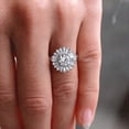 thumbnail image 2 of Jewelerix Brilliant Round Cut Engagement Ring 10K Yellow Gold Vermeil Halo Baguette Wedding Accent Moissanite Elegant Bridal Jewelry, 2 of 6
