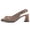 Khaki, variant on Fiaer Women's Knitted Bow Slingback Heel Pumps Square Closed Toe Block Heel Elastic Band Dress High Heels Fashion Walking Work Shoes Khaki 9.5