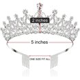 thumbnail image 4 of Coronas y tiaras de cristal con peine para niña o mujer, cumpleaños, Navidad, fiesta de Halloween, regalos de San Valentín, tiaras de boda Rojo Verde, 4 of 5