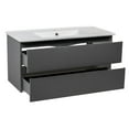 thumbnail image 4 of Modern Wall-Mounted Bathroom Vanity with Washbasin | Edison Gray Matte Collection | Non-Toxic Fire-ResistGM MDF-40"-Simple Collection 24", 4 of 5