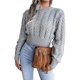thumbnail image 1 of Jersey JUNBOON para mujer, cuello redondo, manga larga, punto torcido, 1 of 7