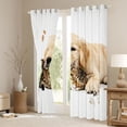 thumbnail image 3 of Homewish Kawaii Dog Cat Kitchen Curtains,Pet Love Theme Black Out Curtains Pack of 2 (42x63 Each),White, 3 of 6