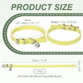 thumbnail image 2 of Dog Collar with Bell, Pu Leather Cat Collars Pet Basic Soft Padded Adjustable Buckle, 12" (Yellow, 1 Pcs), 2 of 7