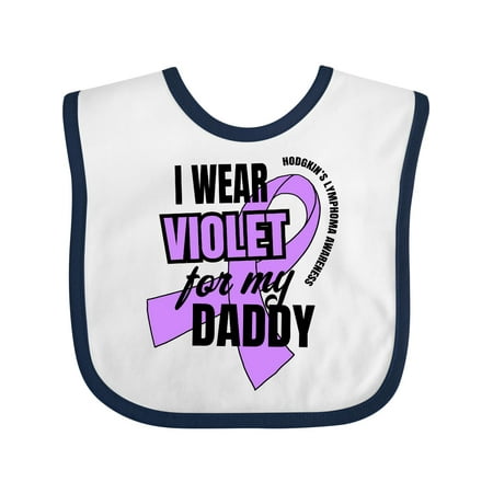

Inktastic I Wear Violet for My Daddy Hodgkins Lymphoma Awareness Gift Baby Boy or Baby Girl Bib