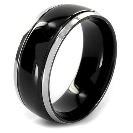 West Coast Jewelry Two-tone Stainless Steel Center Ring
