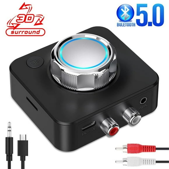 NARABB Récepteur Audio Bluetooth 5.0 Émetteur Bluetooth 5.0 Récepteur Sans Fil NFC Adaptateur Audio 3,5 mm AUX vers 2