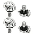 thumbnail image 1 of Uxcell Tornillo en D de acero inoxidable de 1/4", 4 Pcs Tornillos de cámara para fijación de correas de hombro, correa de muñeca, sling, Plata, 1 of 6