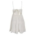 thumbnail image 3 of Women Beach Summer Dress Spaghetti Strap Sleeveless V-neck Backless Lace Patchwork Mini Dress, 3 of 9