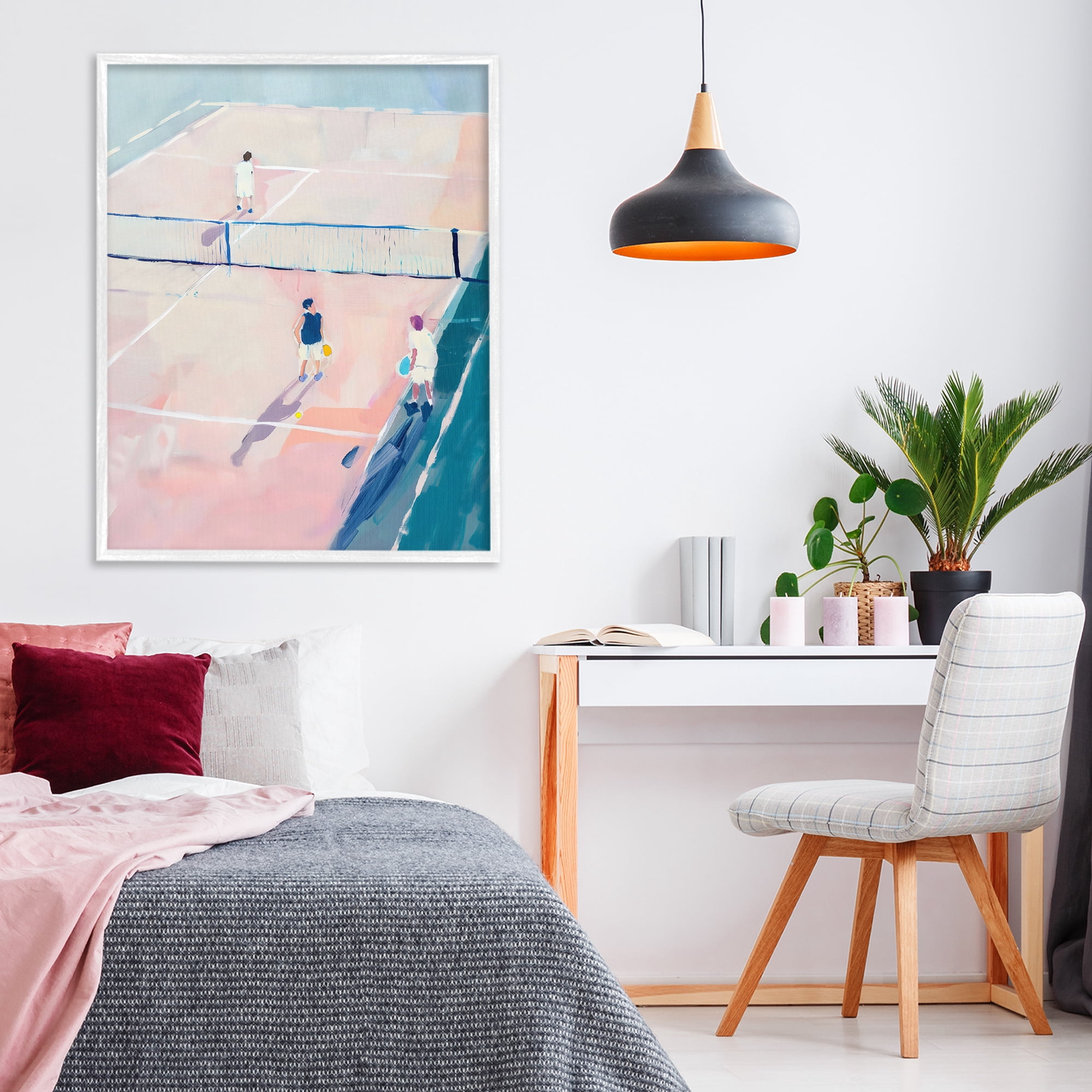 Stupell Industries Summer Game of Tennis White Framed Giclee Art, design by The Prints Vibe