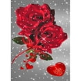 thumbnail image 1 of Cuadros Decorativos Cuadro de arte de diamantes de imitación de mosaico de rosa roja con taladro cuadrado completo DIY 5D Likrtyny embutido en tela, 1 of 9