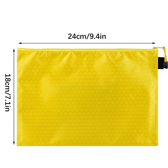 Penkiiy Honeycomb Pattern Letter Size File Folder Bag with Zipper, Multicolor, 1 Count