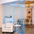 thumbnail image 3 of Namzi Cortina de lentejuelas para puerta, cortinas de hilo para puerta, 39x79 pulgadas, dormitorio, separador de sala de estar, fondo decorativo con cuentas, azul, 3 of 4