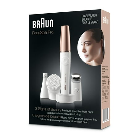 Braun FaceSpa Pro 911 Facial Epilator White/ Bronze with 3 Extras