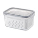 thumbnail image 2 of Contenedores 3 en 1 para almacenar frutas y verduras en el refrigerador con colador y tapa | Organizadores de frutas y verduras sin BPA para el refrigerador, 2 of 9