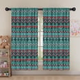 thumbnail image 5 of Blackout Kids Curtains,Turquoise Boho Tribal Triangles and Arrows Pattern Childrens Insulated Curtains Set Of 2,Bedroom Essentials,Toddler Room Decor 52x63in(132x160cm), 5 of 5