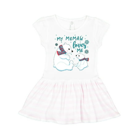 

Inktastic My Memaw Loves Me- cute polar bears Gift Toddler Girl Dress