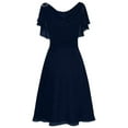 thumbnail image 3 of JBXKXYW Women's Casual Dresses Women formal Wedding Bridesmaid High-Waist Party Ball Prom Gown Cocktail Dress Polyester Coolcasual Women Women Dresses Summer Dress (Dark Blue,M), 3 of 6