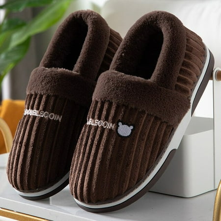 

Women Men Couples Home Slippers New Fashion Warm Winter Furry Soft Short Plush Slipper Non Slip Bedroom Slides Indoor Shoes