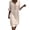 A-Beige, variant on Women's Leaf Sleeve Button Dress Ladies Solid Color Short Sleeved Casual V-neck Loose Dresses for Daily Wear A-Light Blue XL