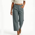 thumbnail image 3 of FRSASU Women's Wide Leg Capri Pants Elastic Waist Casual Loose Lounge Summer Flowy Beach Vacation Trousers Gray-A, 3 of 6