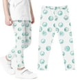 thumbnail image 2 of VERUGU Girls Leggings Kids Polka Dots Print Pants High Waist Stretchy Soft Tights Spring Fall Leggings for School Wearing Mint Green 4 Years, 2 of 5