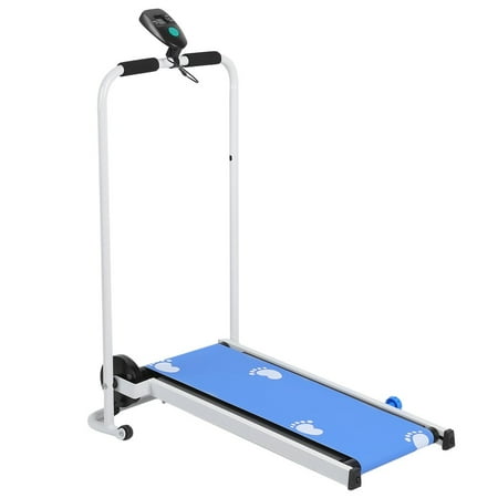 T-Mack Treadmill Mechanical Mini Mute Folding Confidence Running Jogging Treadmill Training Equipment Home Fitness Machine,white & blue