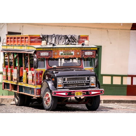 Canvas Print Truck Transport Santafe De Antioquia Chiva Colombia Stretched Canvas 10 x